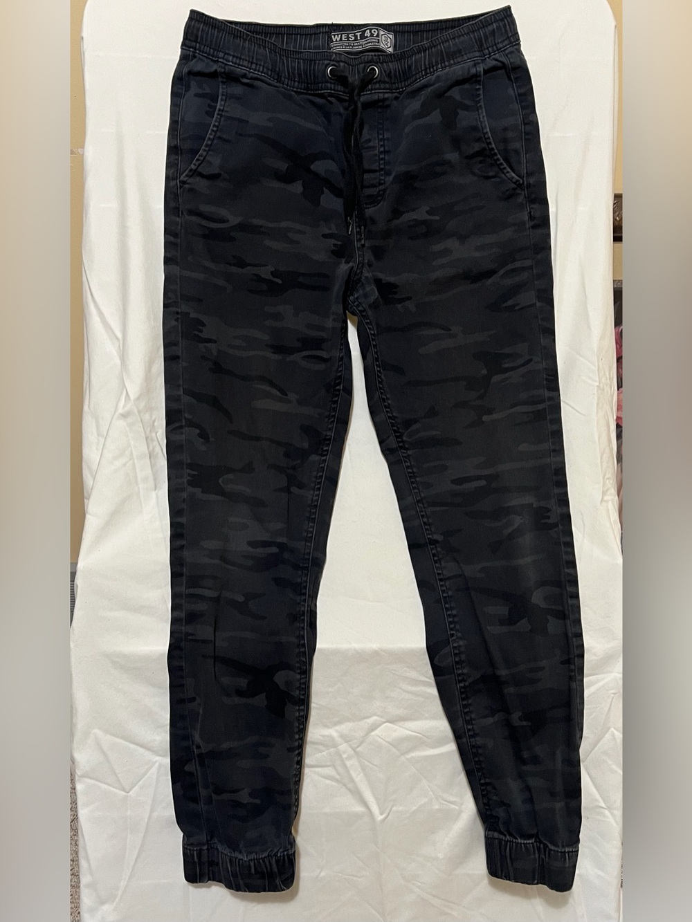 West 49 Black Camo Joggers with Lined Pockets